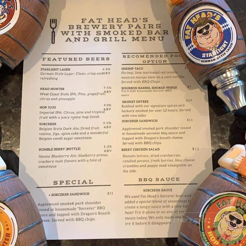Smoked Bar & Grill - Hummelstown, PA menu_pic