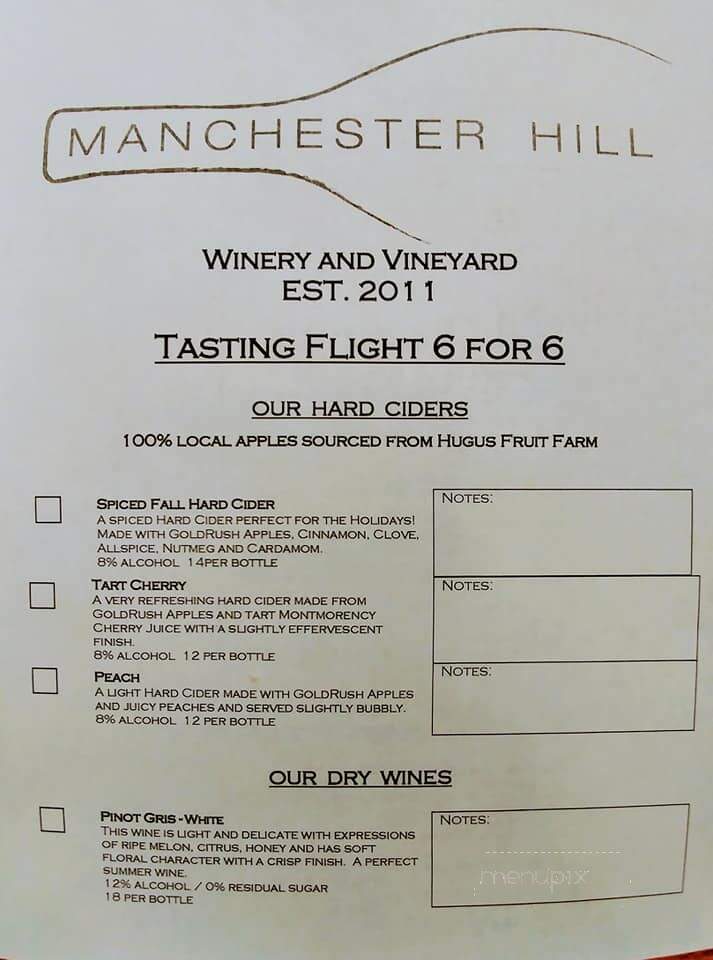 Manchester Hill Farm & Winery - Circleville, OH menu_pic