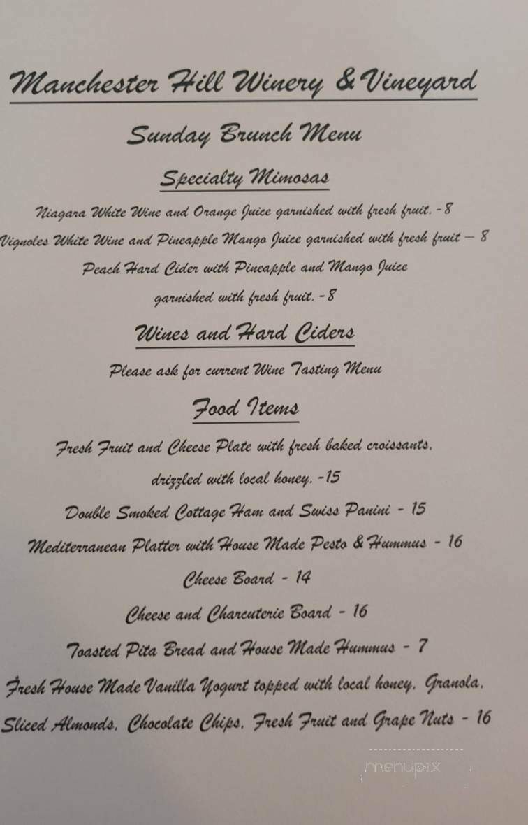 Manchester Hill Farm & Winery - Circleville, OH menu_pic