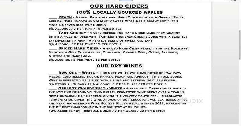 Manchester Hill Farm & Winery - Circleville, OH menu_pic