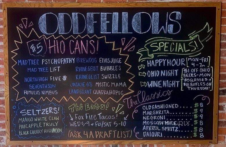 Oddfellows Liquor Bar - Columbus, OH menu_pic