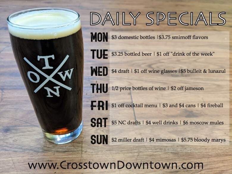 Crosstown Pub & Grill - Cary, NC menu_pic