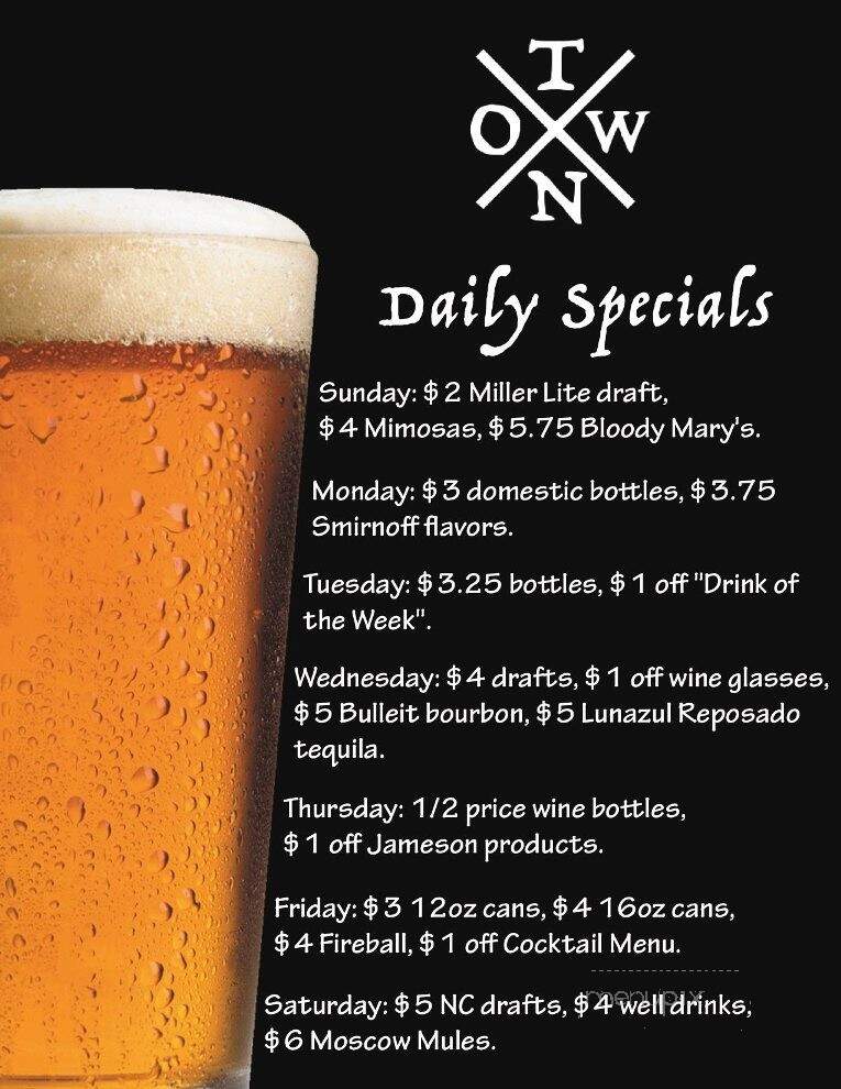 Crosstown Pub & Grill - Cary, NC menu_pic