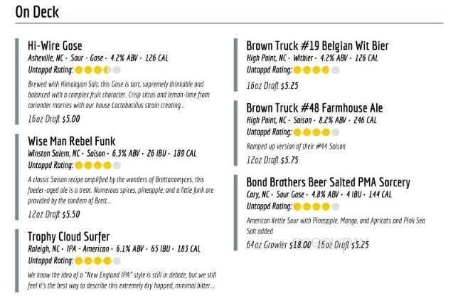 Crosstown Pub & Grill - Cary, NC menu_pic