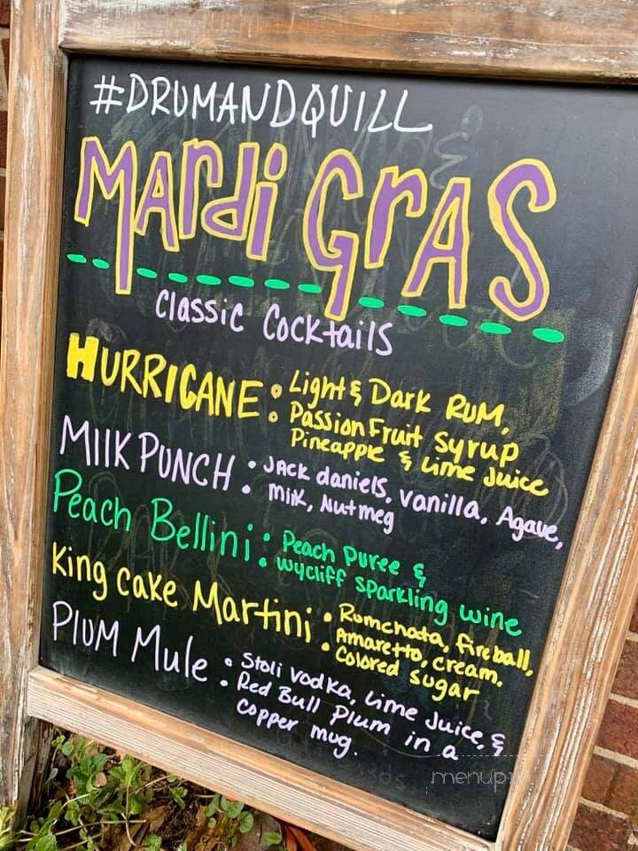 Drum and Quill - Pinehurst, NC menu_pic