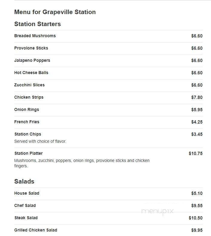 Grapeville Station - Grapeville, PA menu_pic