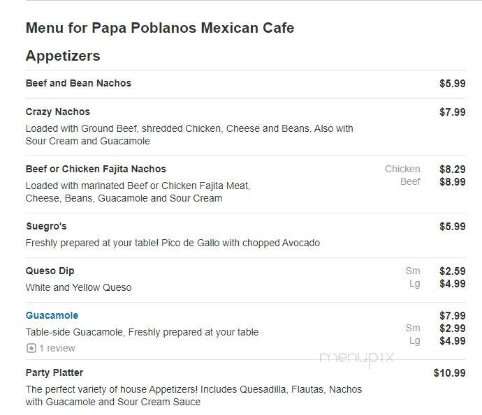 Papa Poblanos Mexican Cafe - El Dorado, AR
