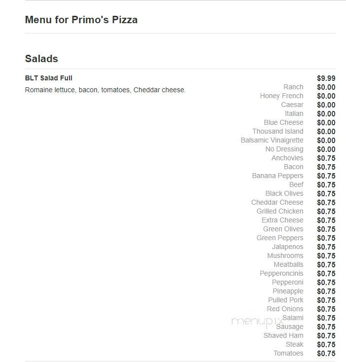 Primo's Pizza - Carbondale, IL