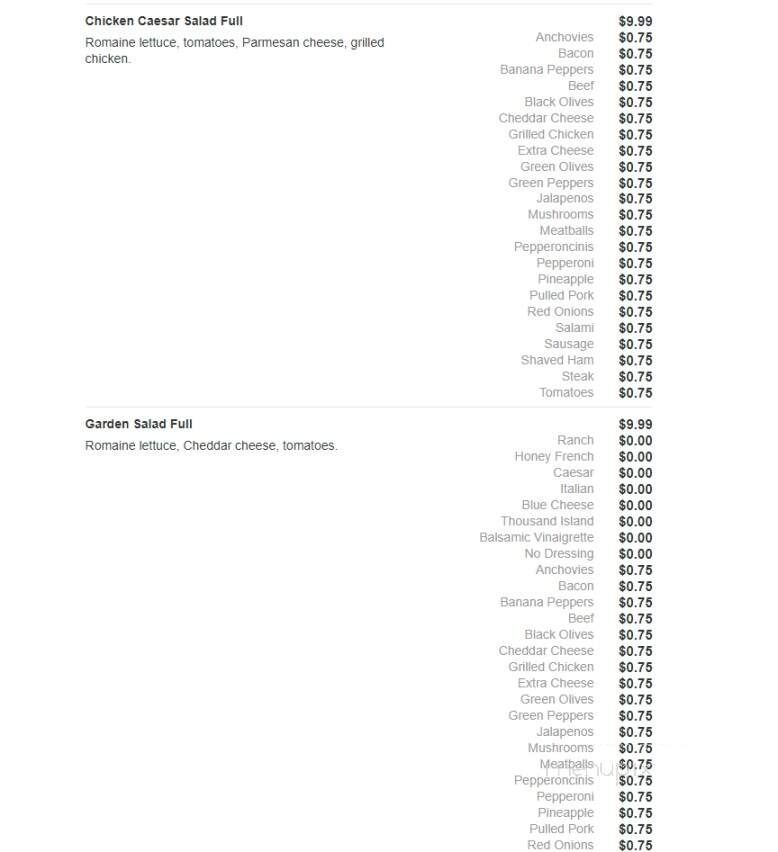 Primo's Pizza - Carbondale, IL menu_pic