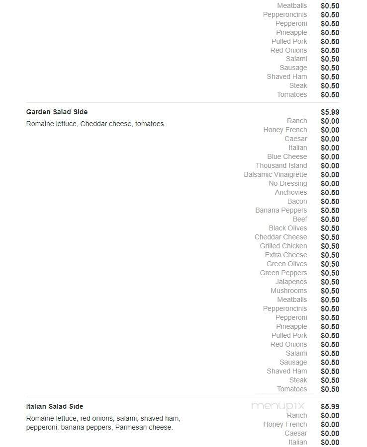 Primo's Pizza - Carbondale, IL menu_pic