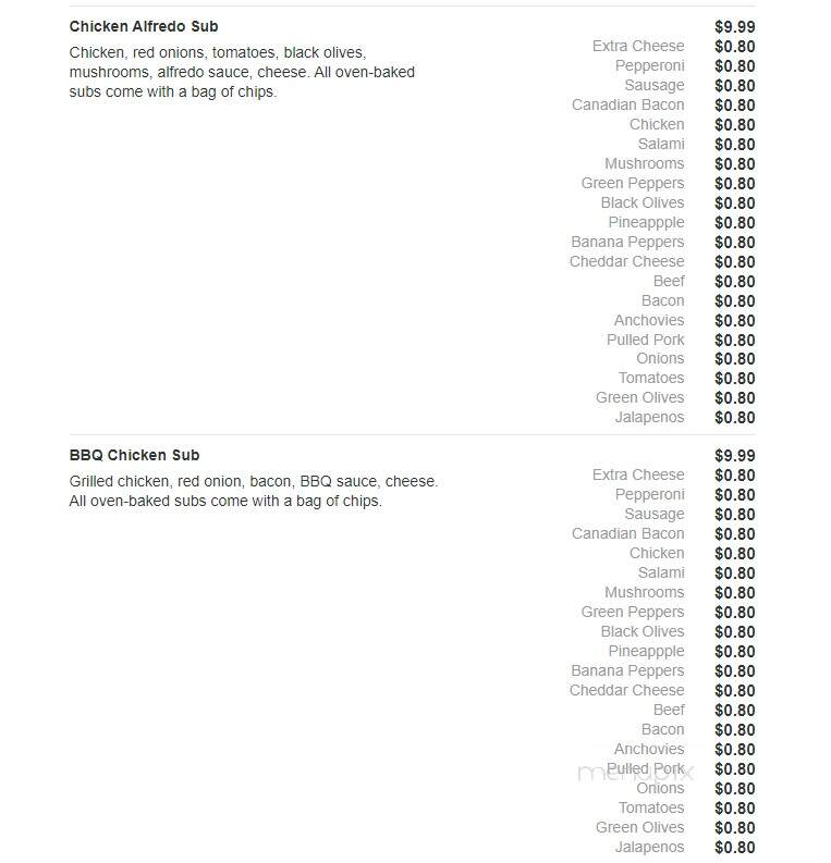 Primo's Pizza - Carbondale, IL menu_pic