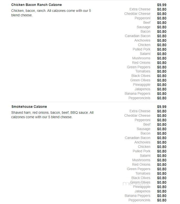 Primo's Pizza - Carbondale, IL menu_pic