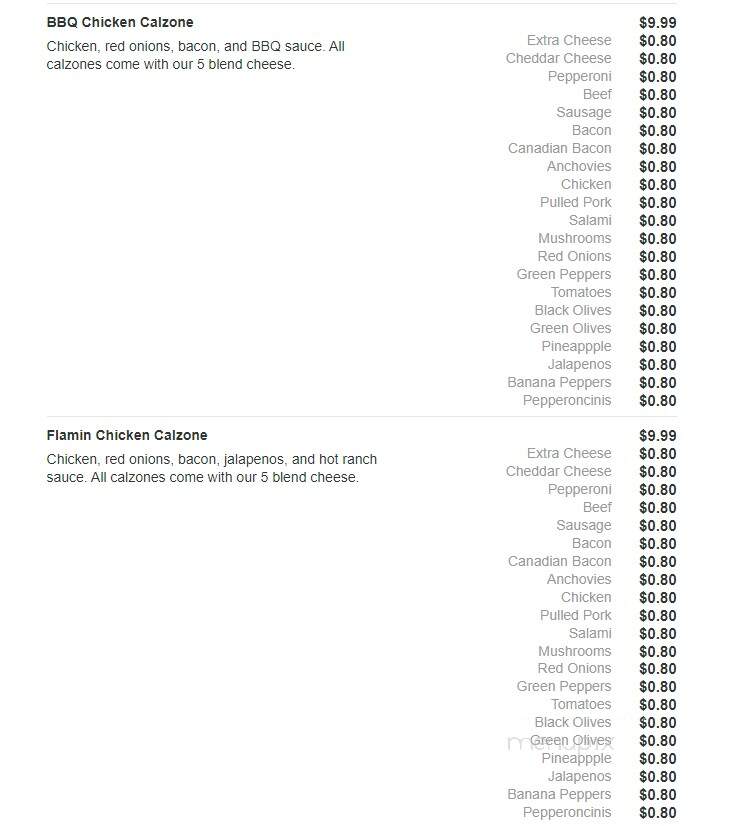 Primo's Pizza - Carbondale, IL menu_pic