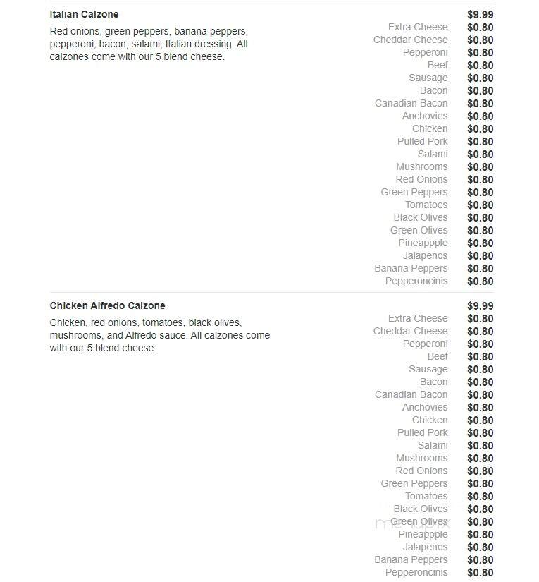 Primo's Pizza - Carbondale, IL menu_pic