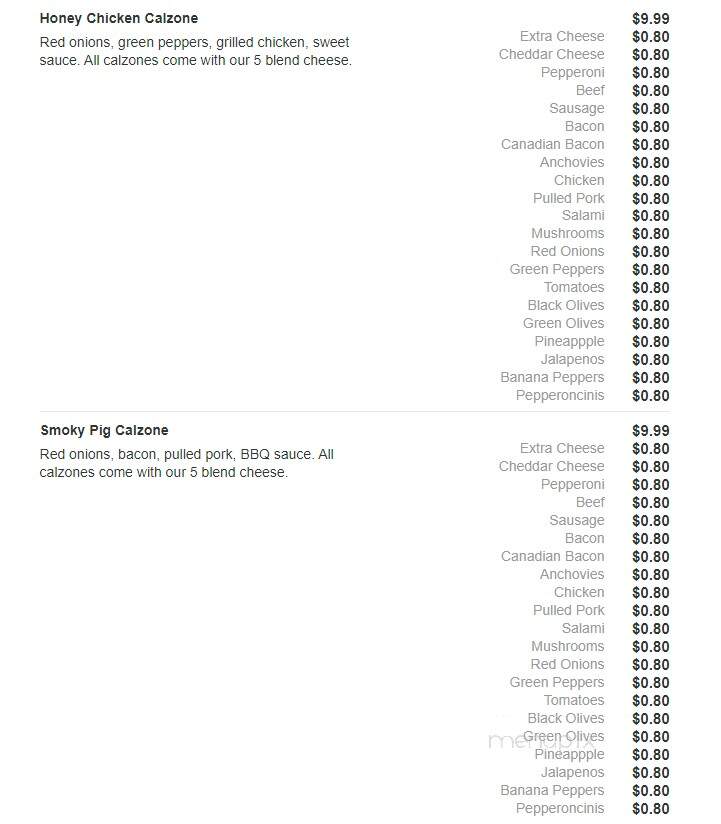 Primo's Pizza - Carbondale, IL menu_pic