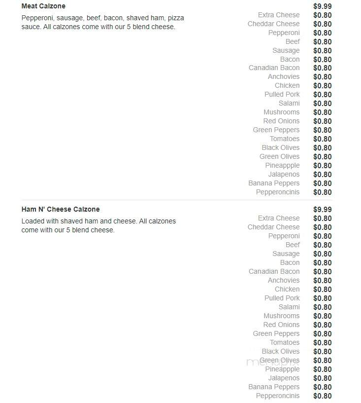 Primo's Pizza - Carbondale, IL menu_pic