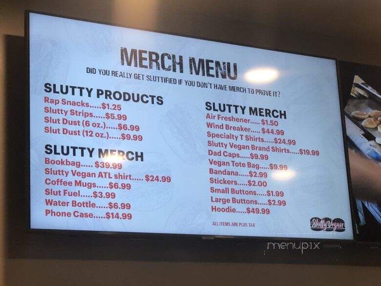 SluttyVegan ATL - Jonesboro, GA menu_pic