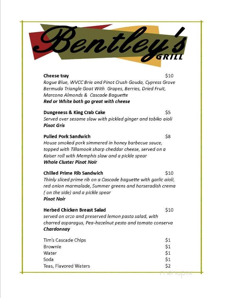Willamette Valley Vineyards - Turner, OR menu_pic