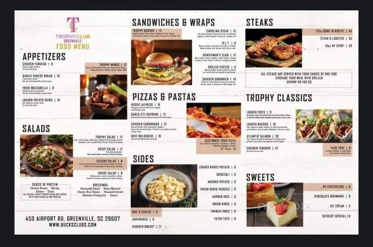 Trophy Club - Greenville, SC menu_pic