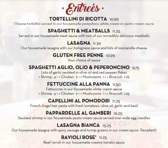 Joe's Italian Pizza, Pasta & Caffe - Alabaster, AL menu_pic