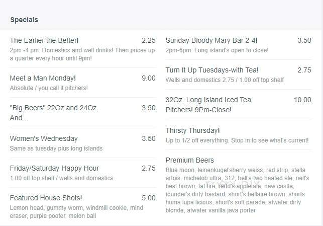 Apartment Lounge - Grand Rapids, MI menu_pic