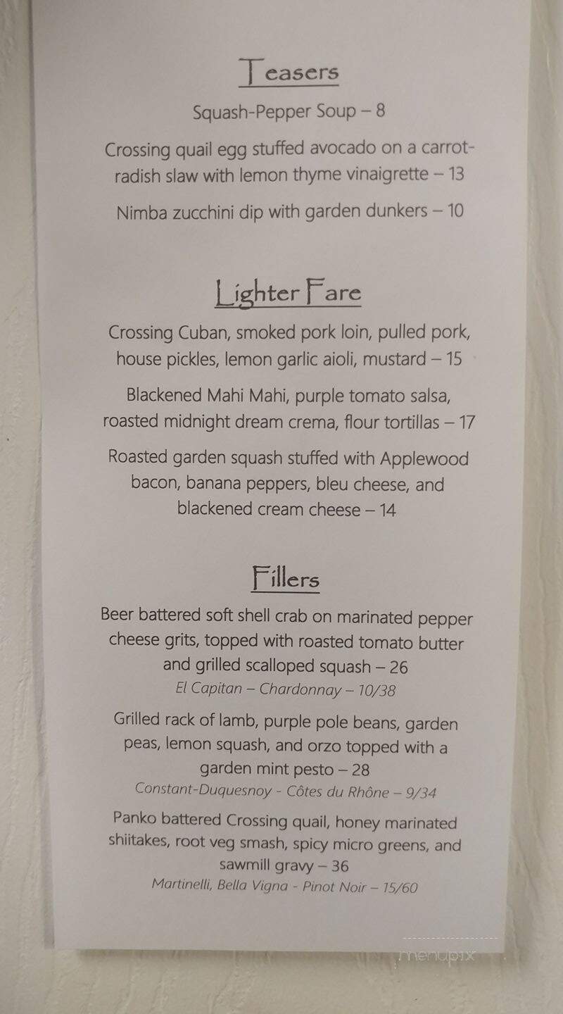 Backwoods Bistro - Sopchoppy, FL menu_pic