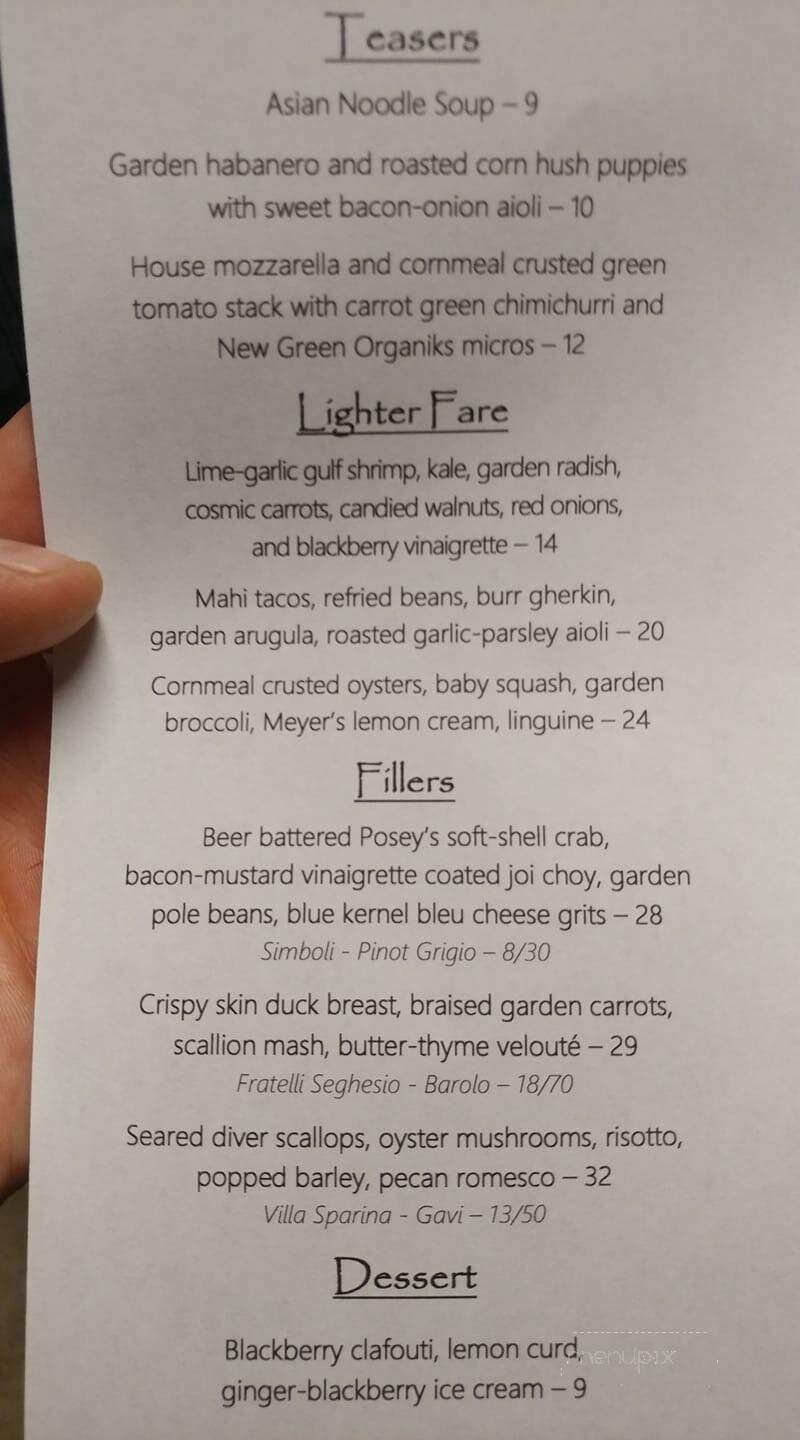 Backwoods Bistro - Sopchoppy, FL menu_pic
