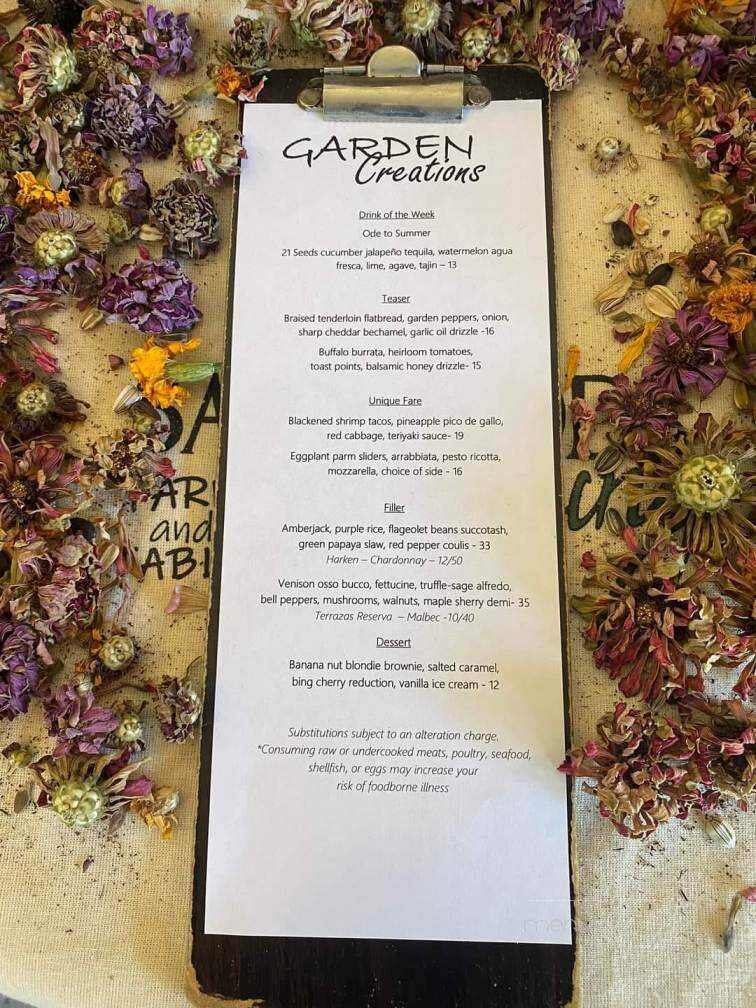 Backwoods Bistro - Sopchoppy, FL menu_pic