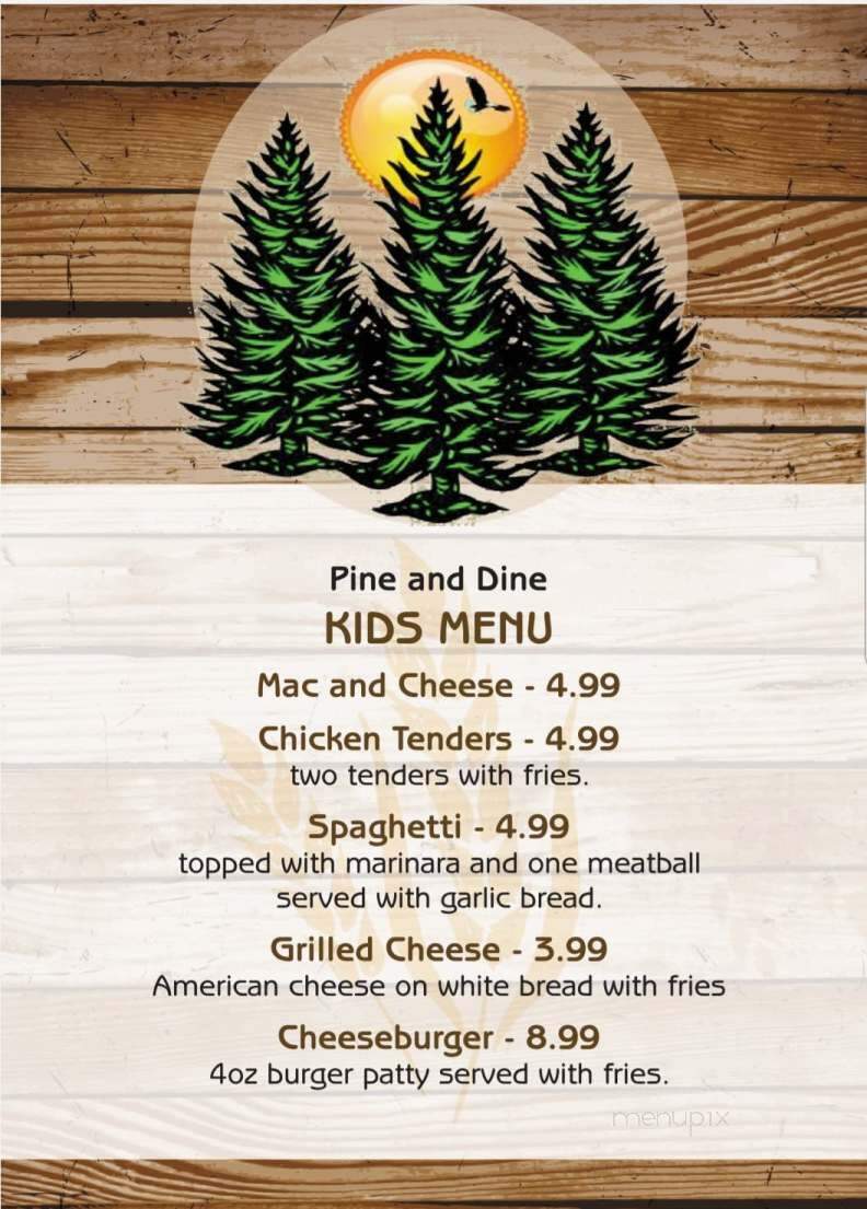 Dave's Pine Bar - Engadine, MI menu_pic