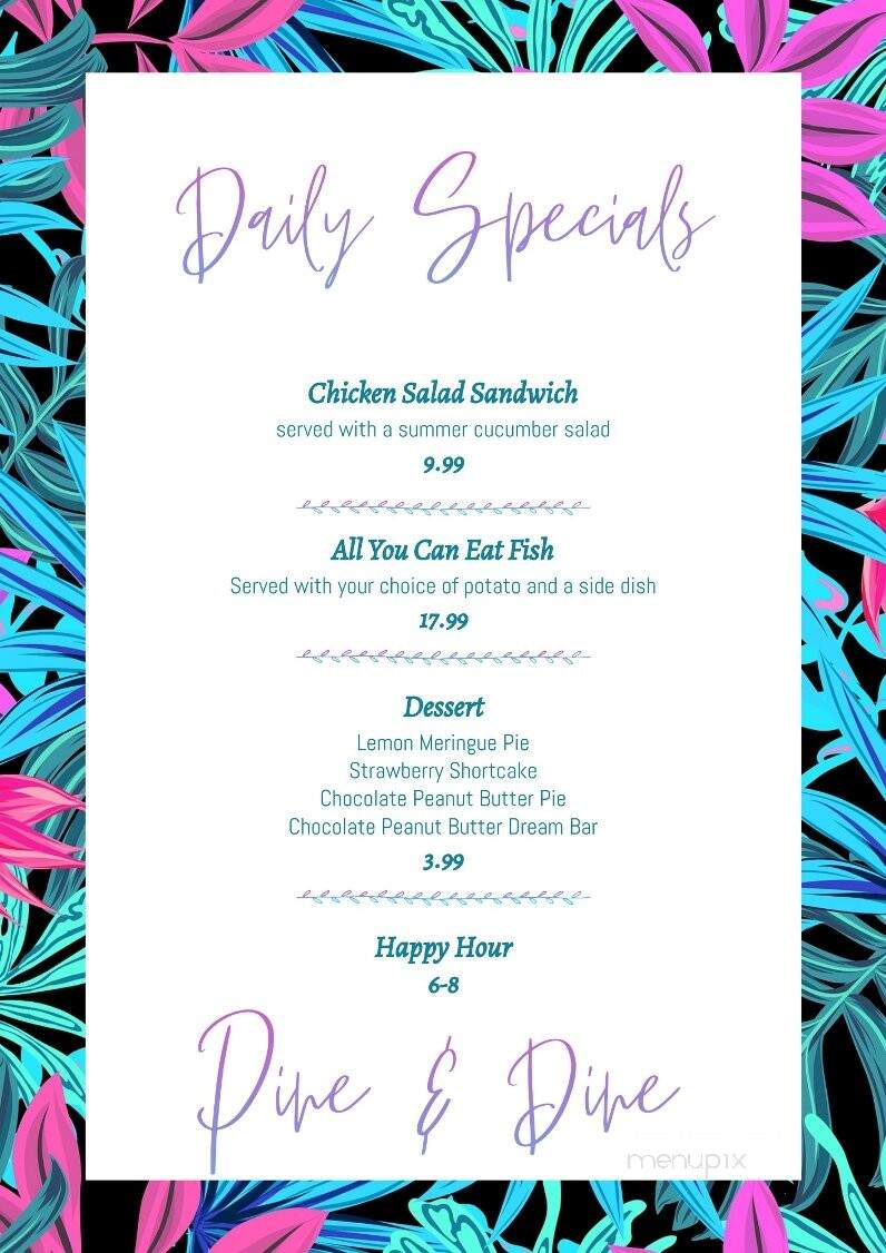 Dave's Pine Bar - Engadine, MI menu_pic