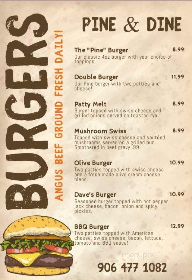 Dave's Pine Bar - Engadine, MI menu_pic