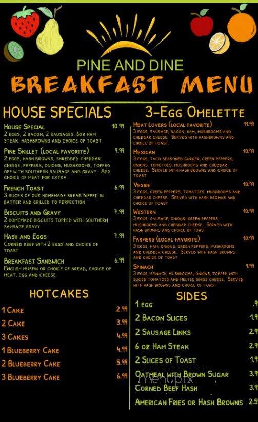 Dave's Pine Bar - Engadine, MI menu_pic