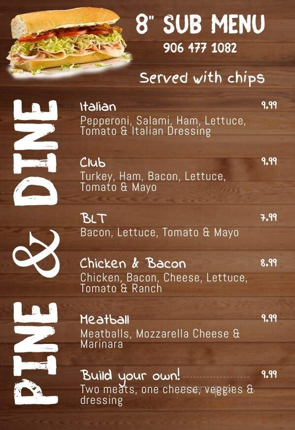 Dave's Pine Bar - Engadine, MI menu_pic