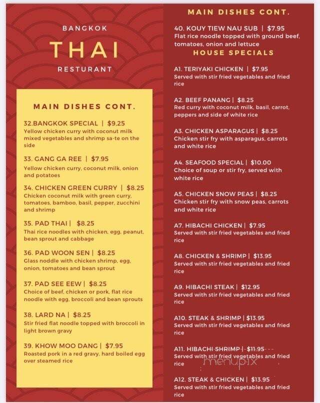 Bangkok - Lubbock, TX menu_pic