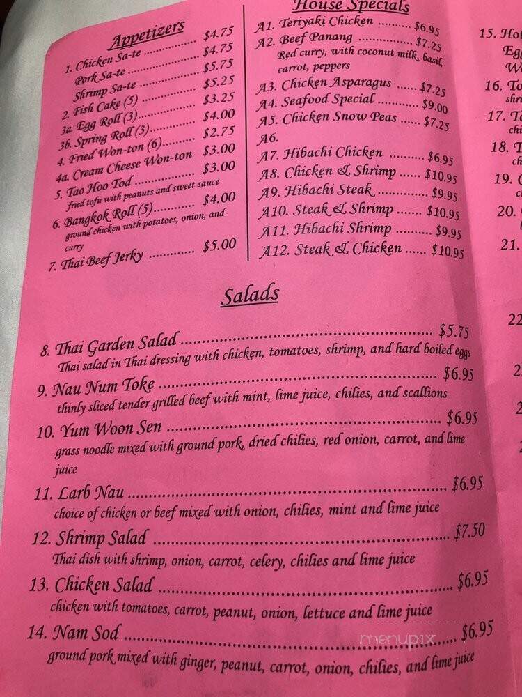 Bangkok - Lubbock, TX menu_pic