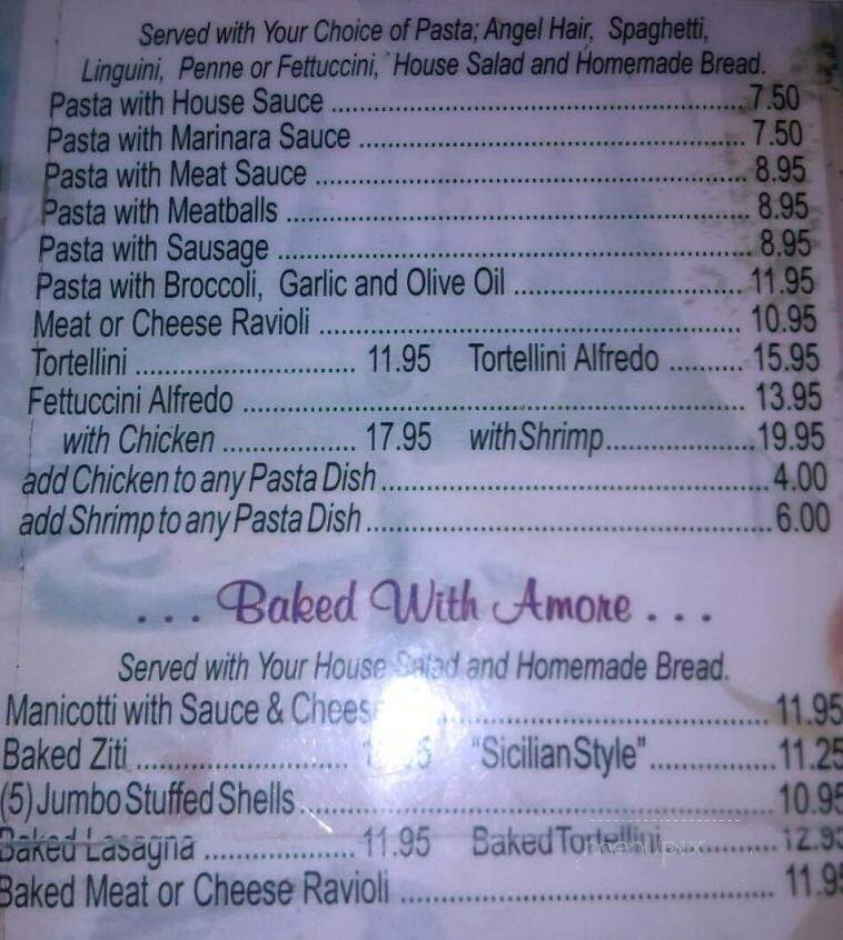 Amore's Restaurant - Venice, FL menu_pic