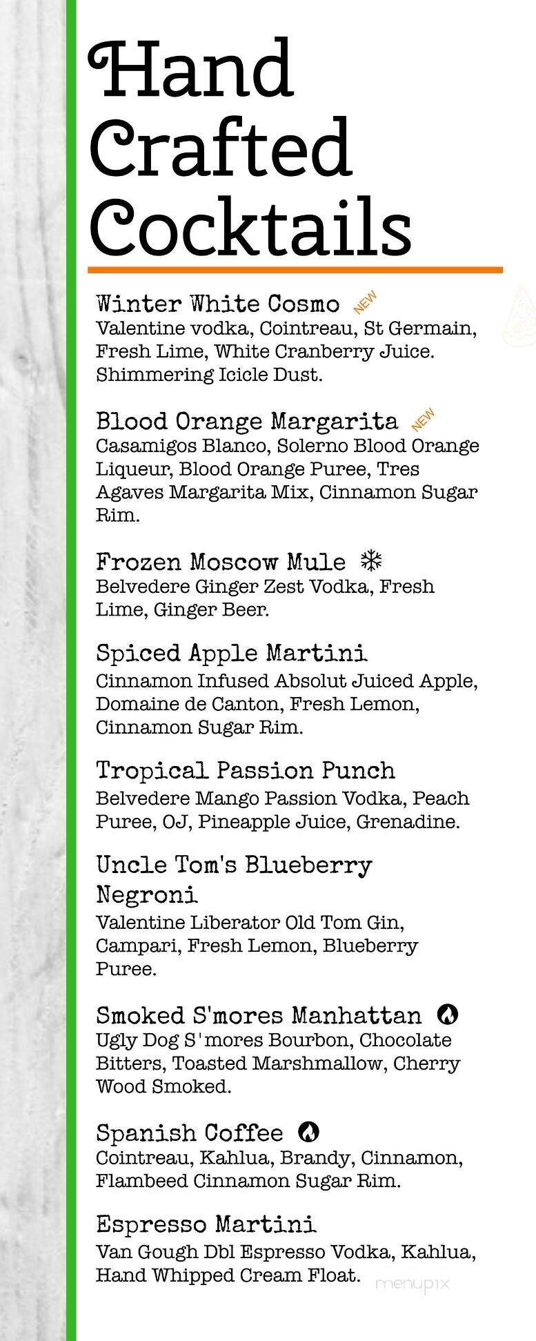 Tavern on the Main - Clawson, MI menu_pic