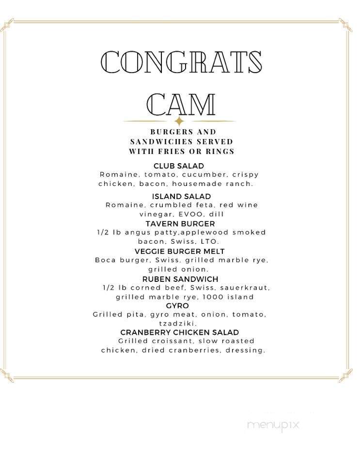 Tavern on the Main - Clawson, MI menu_pic