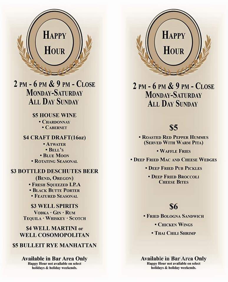 Tavern on the Main - Clawson, MI menu_pic