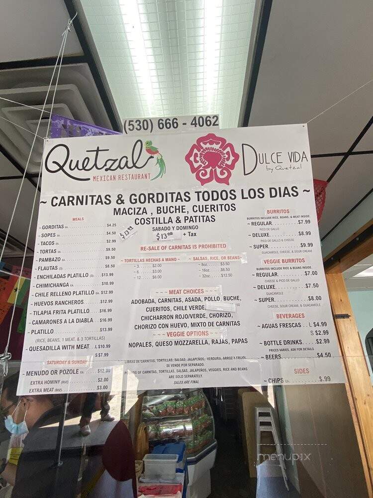 Quetzal - Woodland, CA menu_pic