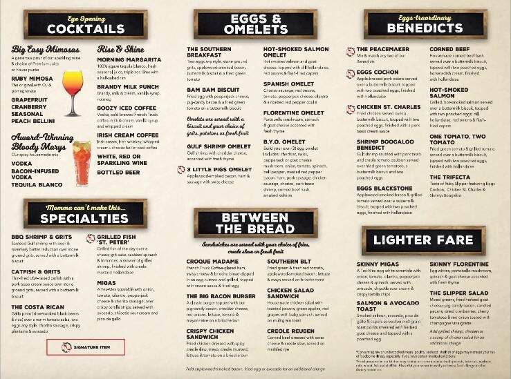 The Ruby Slipper Cafe - New Orleans, LA menu_pic