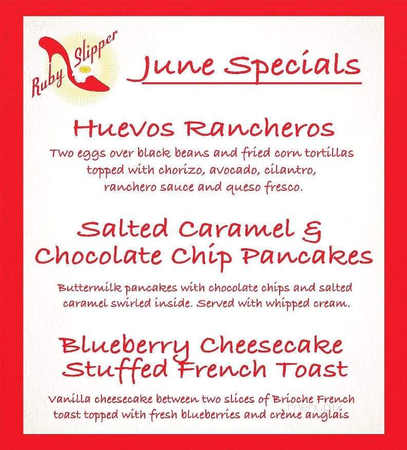 The Ruby Slipper Cafe - New Orleans, LA menu_pic
