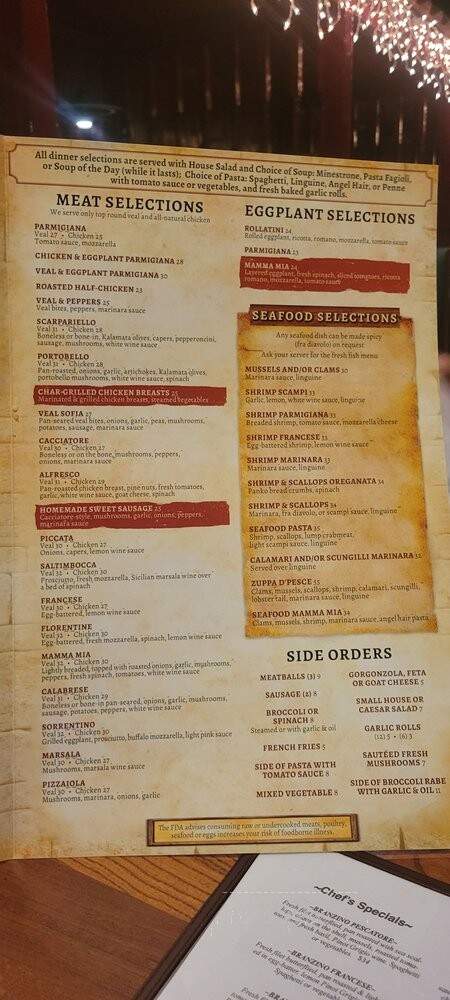 Mamma Mia Italian Restaurant - Boynton Beach, FL menu_pic