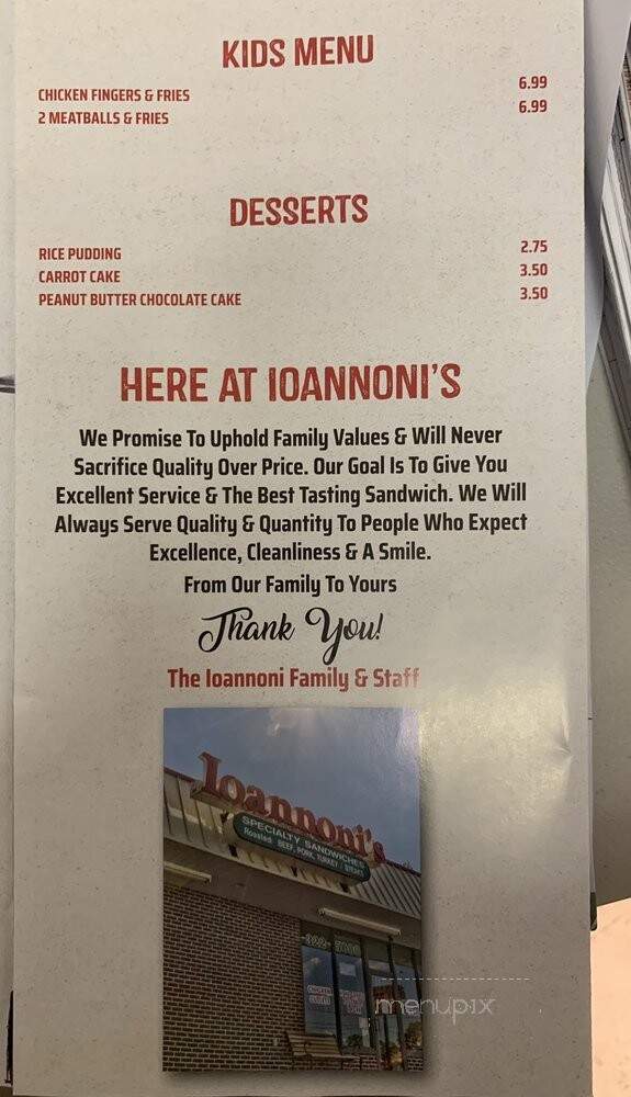 Ioannoni's Bullroasters - New Castle, DE menu_pic