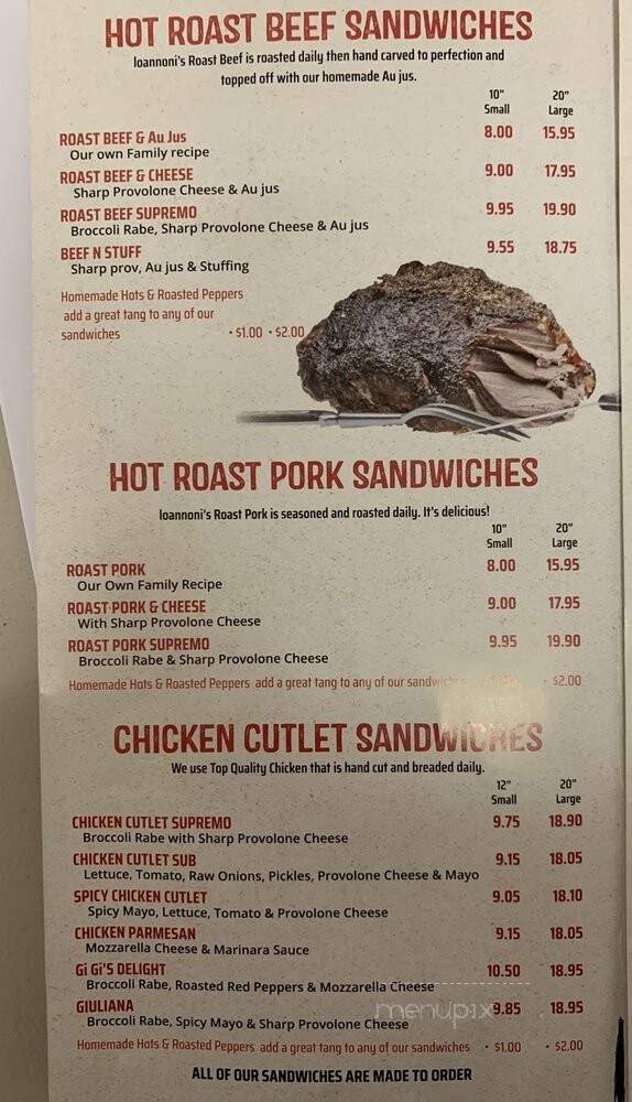Ioannoni's Bullroasters - New Castle, DE menu_pic