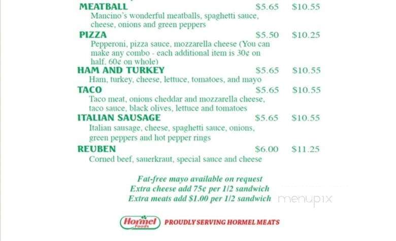 Mancino's Pizza & Grinders - Port Huron, MI menu_pic