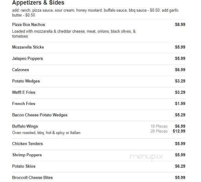 R C's Clubhouse Pizza - Onsted, MI menu_pic