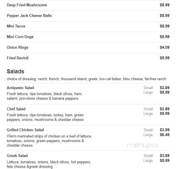 R C's Clubhouse Pizza - Onsted, MI menu_pic