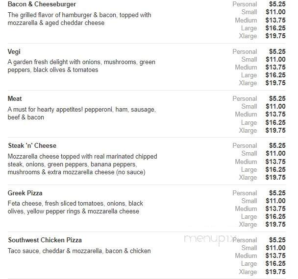 R C's Clubhouse Pizza - Onsted, MI menu_pic