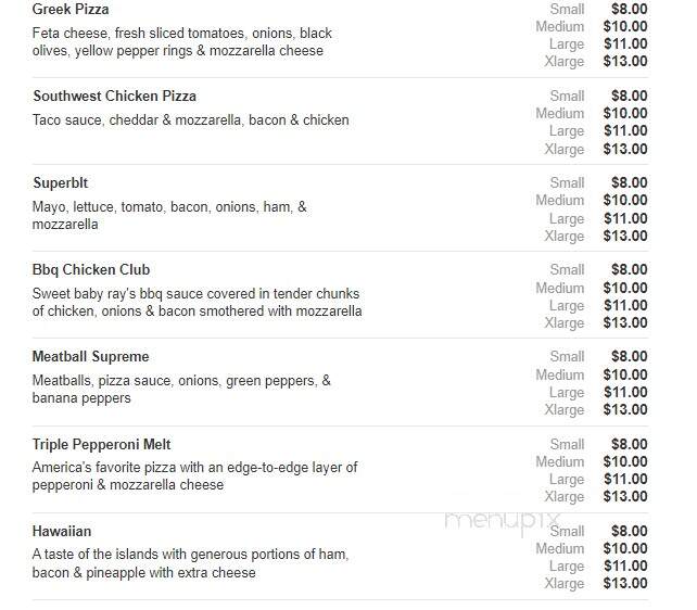 R C's Clubhouse Pizza - Onsted, MI menu_pic